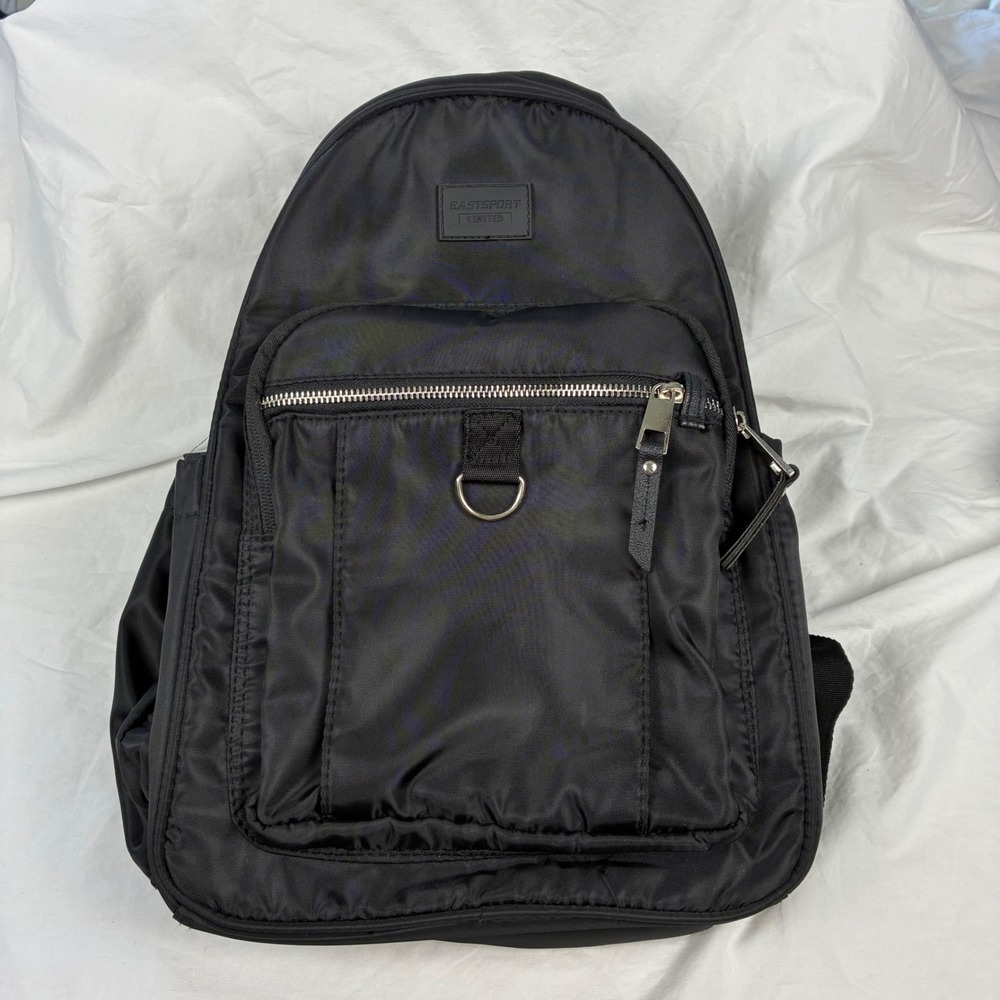 Eastsport Limited Black Nylon Backpack Minimalist Commuter School Bag 15in